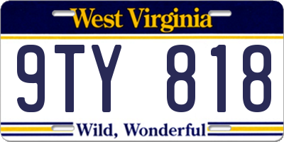WV license plate 9TY818