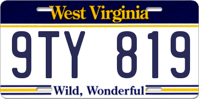 WV license plate 9TY819