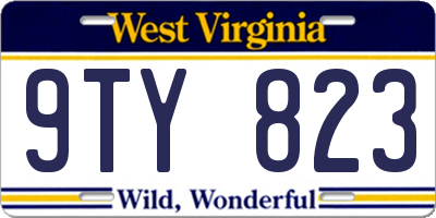 WV license plate 9TY823