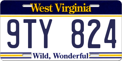 WV license plate 9TY824