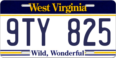 WV license plate 9TY825