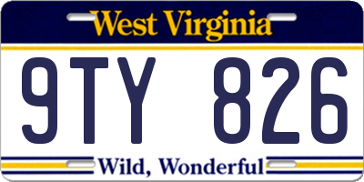 WV license plate 9TY826
