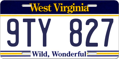 WV license plate 9TY827