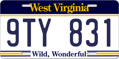 WV license plate 9TY831