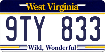 WV license plate 9TY833