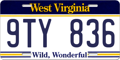 WV license plate 9TY836