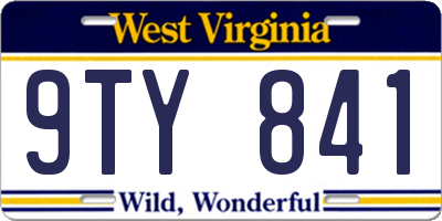 WV license plate 9TY841