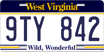 WV license plate 9TY842