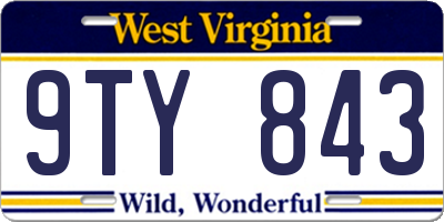 WV license plate 9TY843
