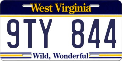 WV license plate 9TY844