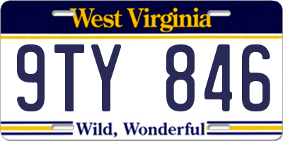 WV license plate 9TY846