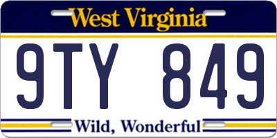 WV license plate 9TY849