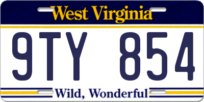 WV license plate 9TY854