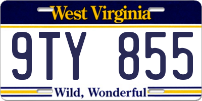 WV license plate 9TY855