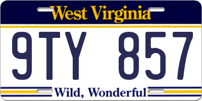 WV license plate 9TY857