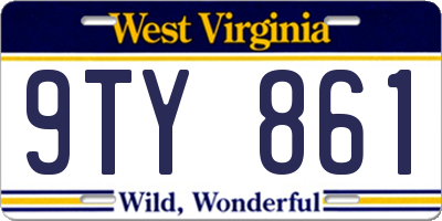 WV license plate 9TY861