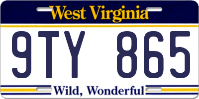 WV license plate 9TY865