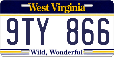 WV license plate 9TY866