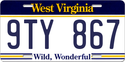 WV license plate 9TY867