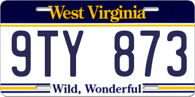 WV license plate 9TY873