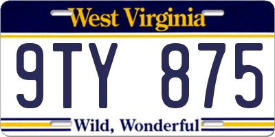 WV license plate 9TY875