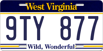 WV license plate 9TY877