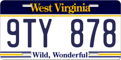 WV license plate 9TY878