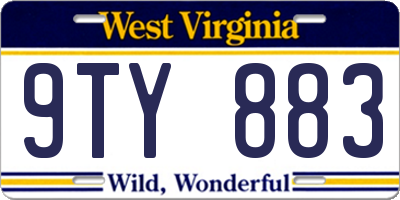 WV license plate 9TY883