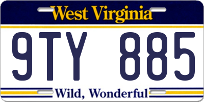 WV license plate 9TY885