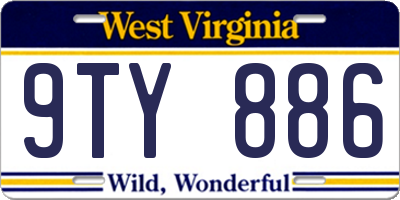 WV license plate 9TY886
