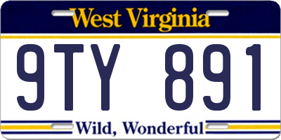 WV license plate 9TY891
