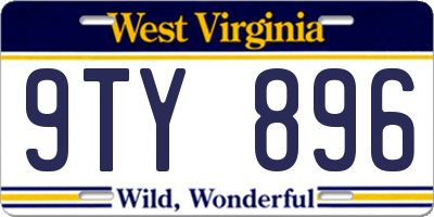 WV license plate 9TY896