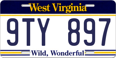 WV license plate 9TY897