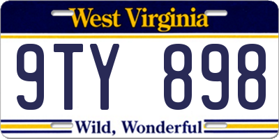WV license plate 9TY898