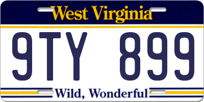 WV license plate 9TY899