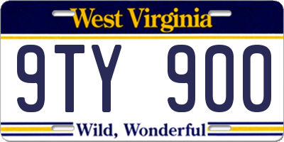 WV license plate 9TY900