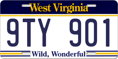 WV license plate 9TY901