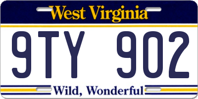 WV license plate 9TY902