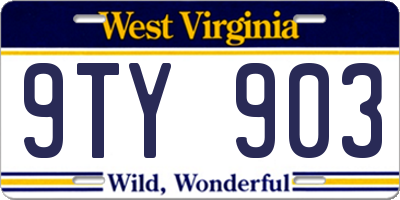 WV license plate 9TY903