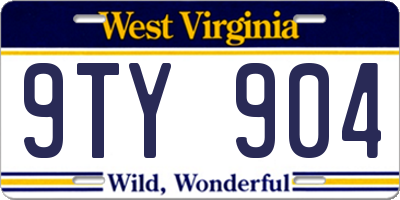 WV license plate 9TY904
