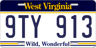 WV license plate 9TY913