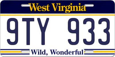 WV license plate 9TY933