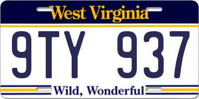 WV license plate 9TY937