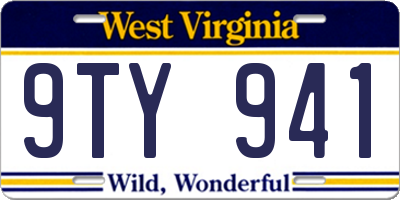 WV license plate 9TY941