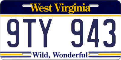WV license plate 9TY943
