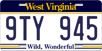 WV license plate 9TY945