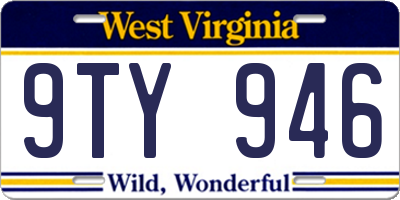 WV license plate 9TY946