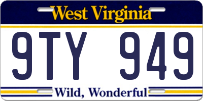WV license plate 9TY949