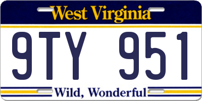 WV license plate 9TY951