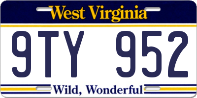 WV license plate 9TY952